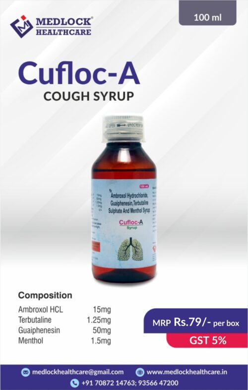 CUFLOC-A | AMBROXOL HCL 15 MG, TERBUTALINE 1.25 MG, GUAIPHENESIN 50 MG, MENTHOL 2.5 MG SYRUP