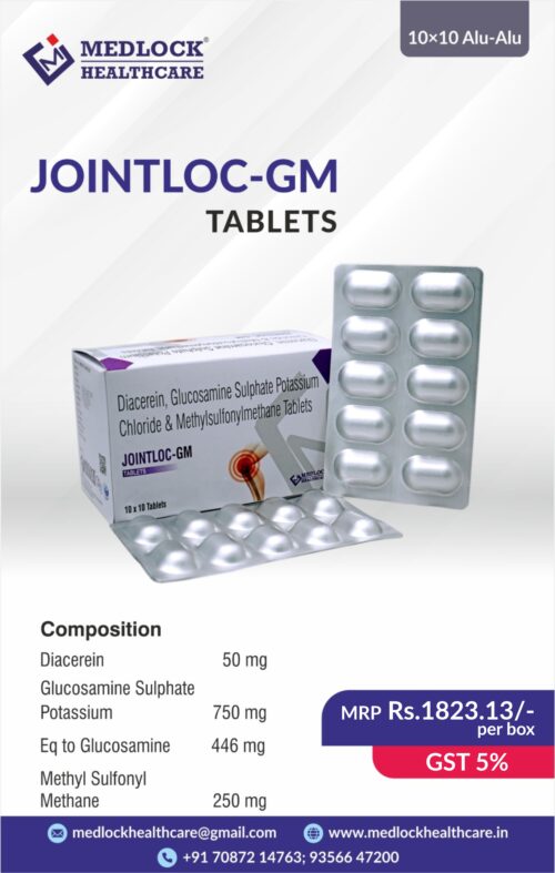 JOINTLOC-GM | DIACEREIN GLUCOSAMINE SULFATE POTASSIUM METHYL SULPHONYL METHANE TABLET