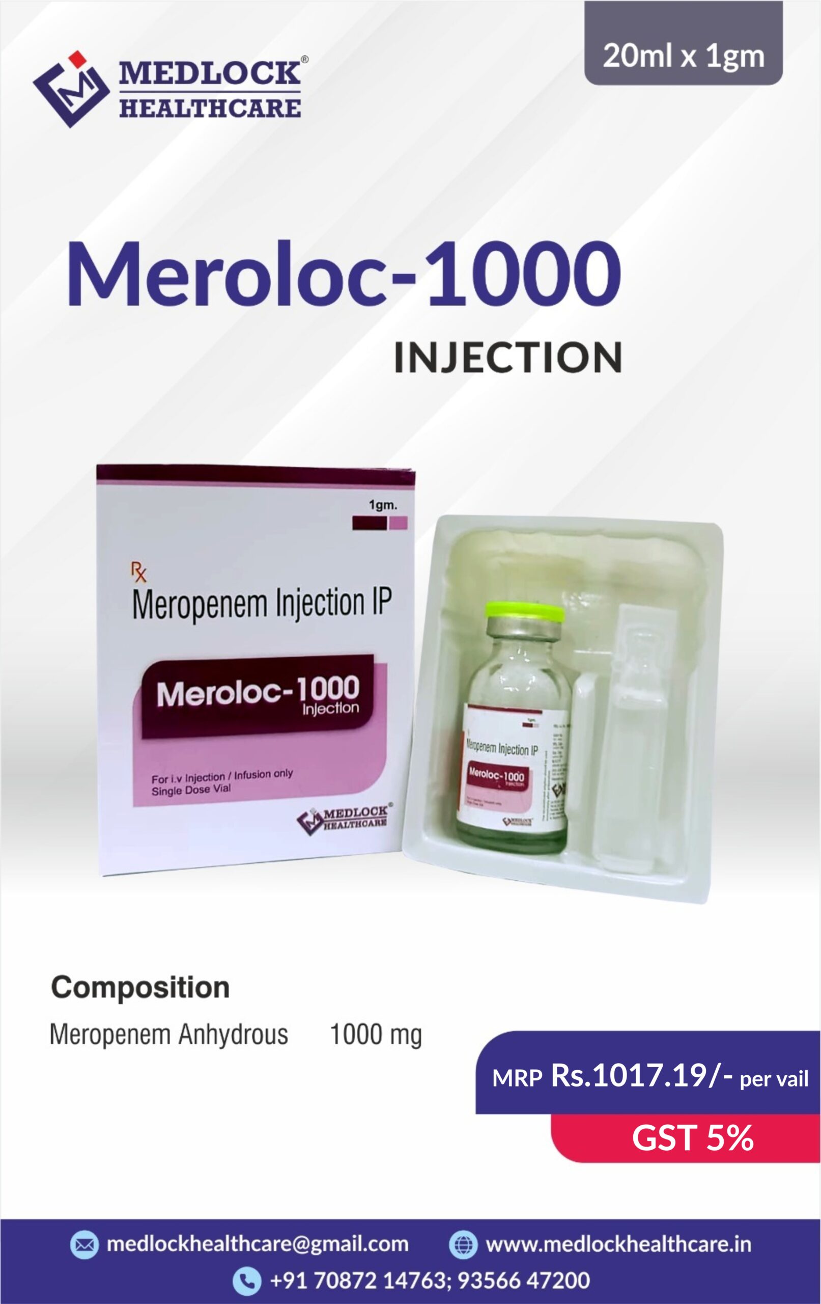 MEROLOC 1000 | MEROPENEM 1000 MG INJECTION