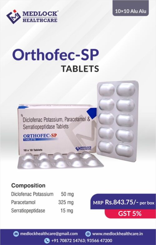 ORTHOFEC-SP | DICLOFENAC POTASSIUM, SERRATIOPEPTIDASE, PARACETAMOL TABLETS