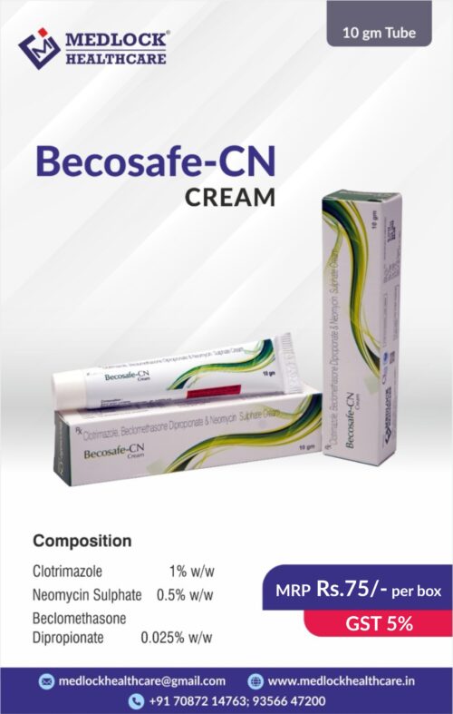 BECOSAFE-CN | Clotrimazole, Beclomethasone Dipropionate and Neomycin Sulphate Cream