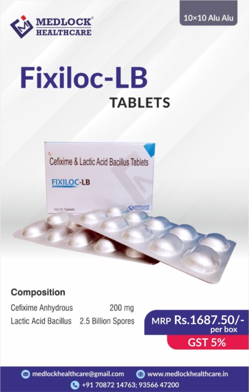 FIXILOC-LB | Cefixime 200mg Lactic acid Bacillus Dispersible Tablet