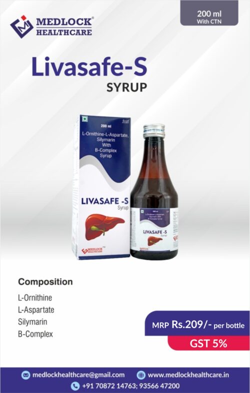 LIVASAFE S |  L-ORNITHINE, L-ASPARTATE, SILYMARIN WITH B-COMPLEX SYRUP