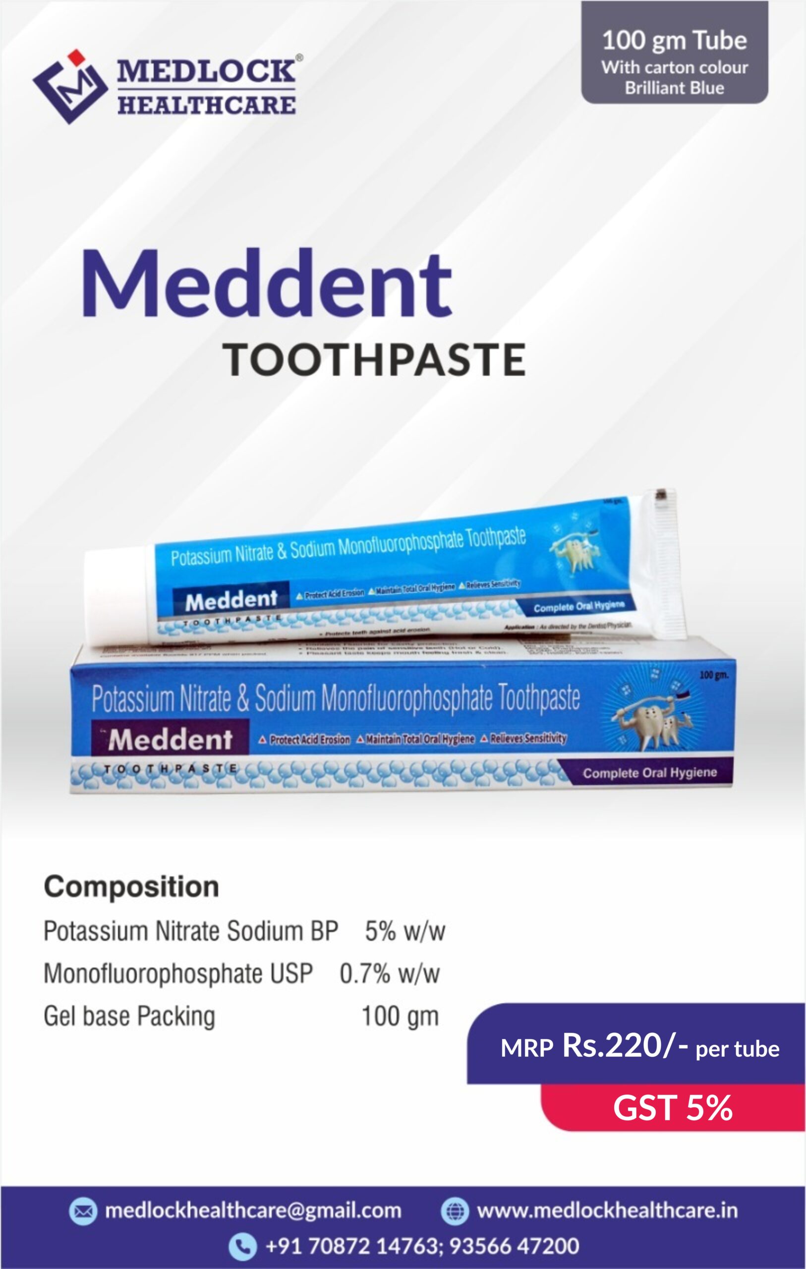 MEDDENT | Potassium Nitrate and Sodium Monofluorophosphate Toothpaste