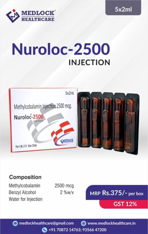 Methylcobalamin 2500mgmcg, Benzyl Alcohol 2/w/v andWater for Inj Q.s Injection