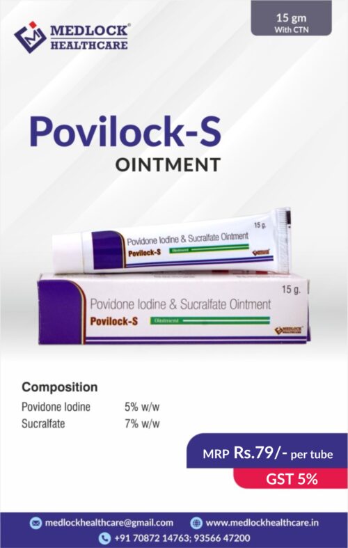 POVILOCK-S | Povidone Iodine 5% and Sucralfate 7% Ointment