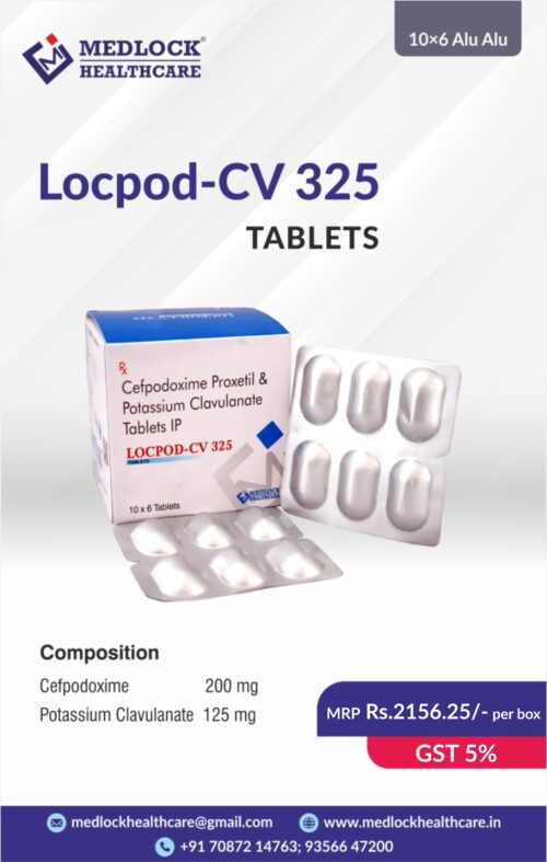 LOCPOD CV 325 | Cefpodoxime 200mg Clavulanic Acid 125 mg Tablets