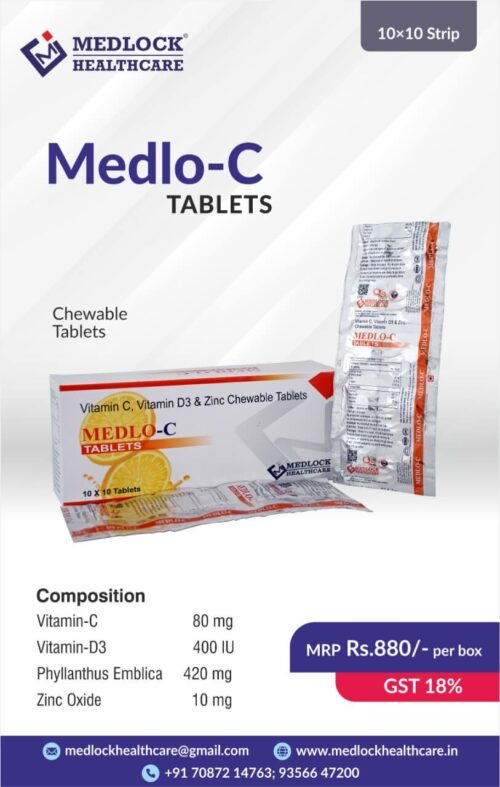 Vitamin C Vitamin D3 and Zinc Chewable Tablet