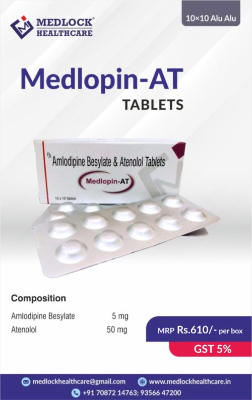 MEDLOPIN AT | Amlodipine 5mg and Atenonol 50mg Tablet