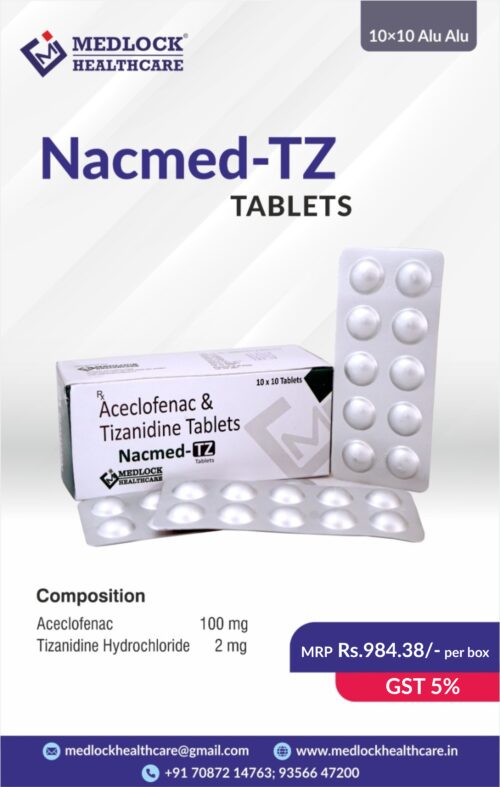 NACMED-TZ | Aceclofenac 100 and Tizanidine 2mg Tablet