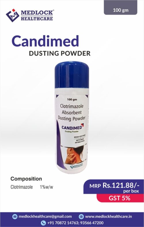 CANDIMED | CLOTRIMAZOLE POWDER IP 1%W/W 100GM DUSTING POWDER