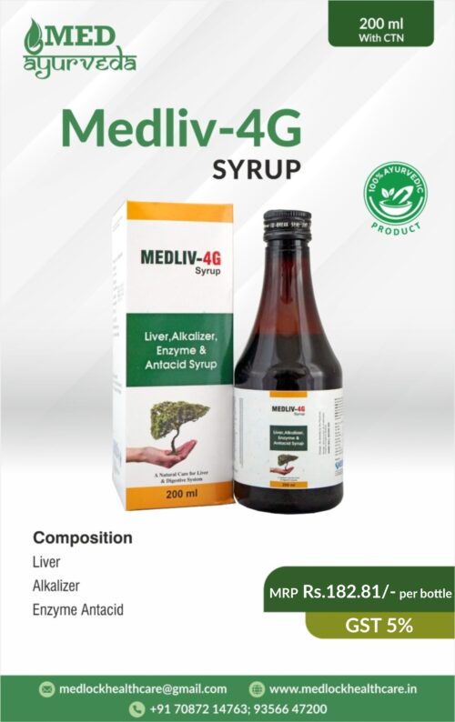 MEDLIV-4G SYRUP | Liver, Alkalizer, Enzymes and Antacids Syrup